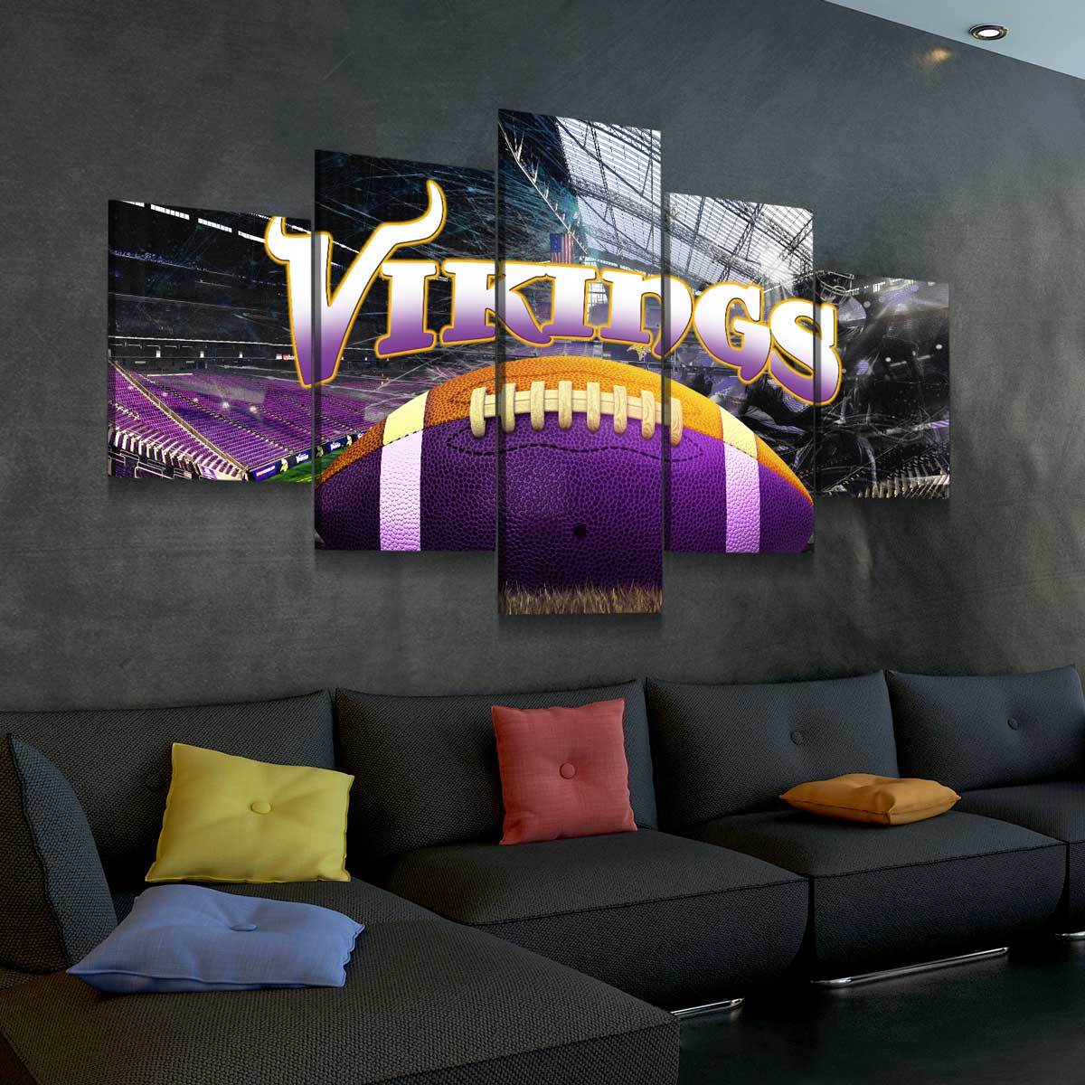 Custom canvas mural and design for the 2021 Minnesota Vikings Draft Day