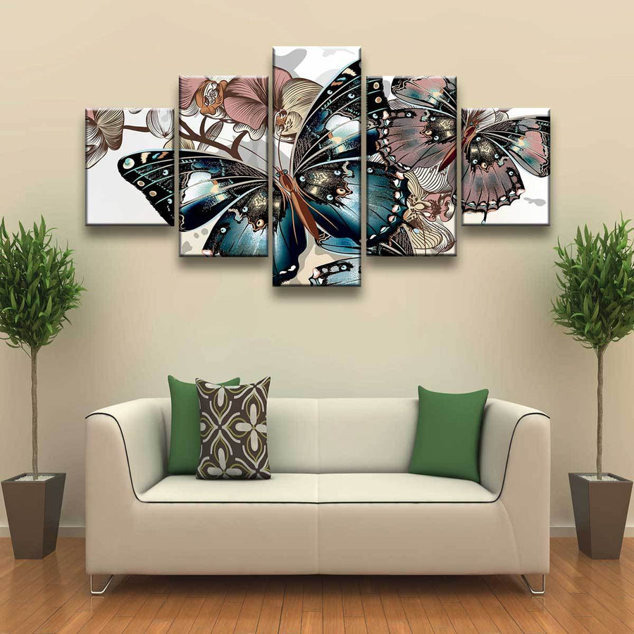 Purple And Gold Butterflies - Amazing Canvas Prints