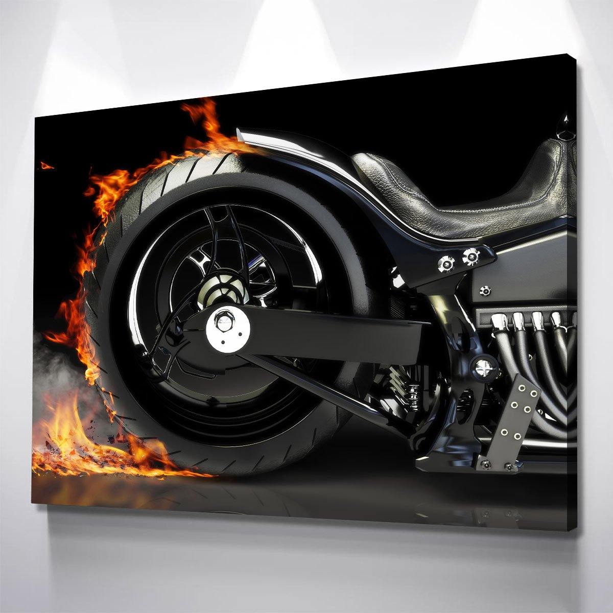 Motorcycle Burnout - Amazing Canvas Prints