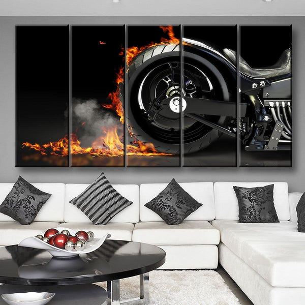 Motorcycle Burnout - Amazing Canvas Prints