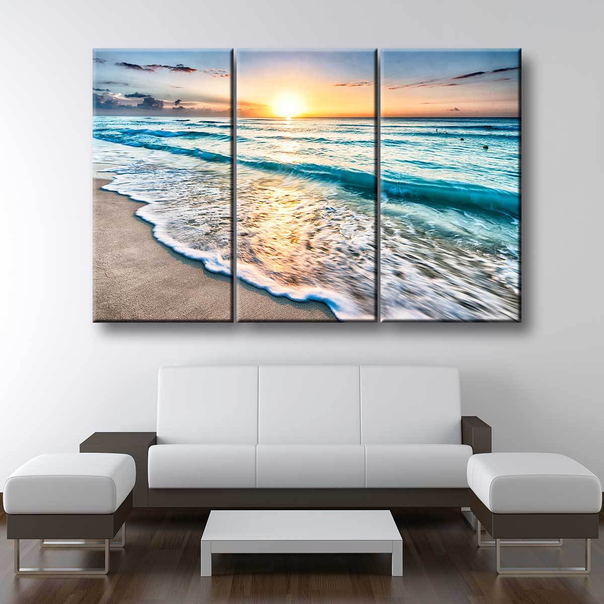 Sunrise Over Cancun Beach - Amazing Canvas Prints